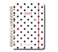 Kate Spade New York Agenda 2025 mensuel et hebdomadaire sur 12 mois, feuille d'autocollants, pages de notes, poche et couverture rigide (Ladybug Dot)
