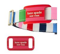 Kate Spade New York Airtag Porte-Collier pour Chien - Porte-étiquette étanche en Silicone - Rayures Bord de mer