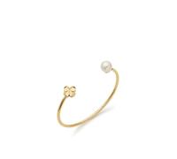 Kate Spade New York Bracelet jonc avec Perles Spade Flower - Or Blanc