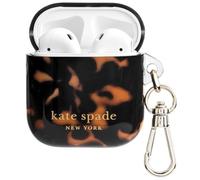 kate spade new york Coque de Protection pour AirPods avec Anneau Porte-clés - Écaille de Tortue - Compatible avec AirPods 2e/1ère génération