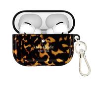 Kate Spade New York Coque de Protection pour AirPods Pro 3 avec Clip Porte-clés métallique Luxueux - Tortue Transparente, Compatible avec AirPods Pro 3ème génération
