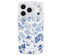 Kate Spade New York Coque pour iPhone 17 Pro, Compatible avec MagSafe, Coque de téléphone Design, Parterre de Fleurs, Pierres Bleues