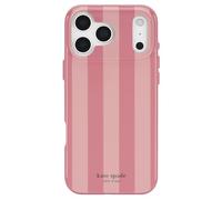 Kate Spade New York Coque pour iPhone 17 Pro Max, Compatible avec MagSafe, Coque de téléphone Design, Rayures Rose Corail