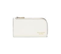 kate spade new york Devin Portefeuille fin à deux volets en cuir grainé Lait de cajou Petit format