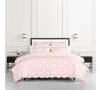 Kate Spade New York Eclipse Parure de lit 2 pièces à Rayures et Pois pour lit Simple, Housse réversible 100% Coton, literie Chaude pour Toutes Les Saisons, Lavable en Machine, Rose