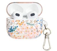 Kate Spade New York Étui de Protection pour AirPods avec Anneau Porte-clés - Rose Floral Multicolore, Compatible avec Airpods 3ème génération