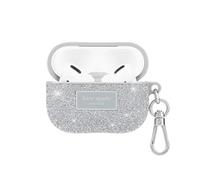 Kate Spade New York Étui de Protection pour AirPods Pro avec Anneau Porte-clés - Cristal pavé argenté, Compatible avec AirPods Pro 2e/1ère génération