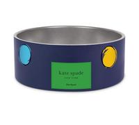 kate spade new york Gamelle en acier inoxydable avec base antidérapante, capacité de 2 tasses (473,6 g), gamelle pour animaux de compagnie de petite et moyenne taille (pois aquarelle)