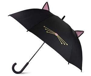 Kate Spade New York Grand parapluie de voyage léger - chat noir
