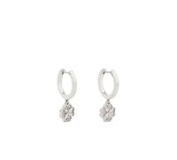 Kate Spade New York Heritage Bloom Huggie Drop Orees, Clear/Silver