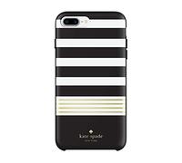 Kate Spade New York Ksiph-069-stbwg téléphone Portable Coque pour iPhone 8 Plus, iPhone 7 Plus et iPhone 6 Plus/6s Plus - Rayures 2 Noir/Blanc/Feuille d'or Non