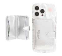 kate spade new york Morgan Porte-Cartes magnétique pour téléphone - Compatible avec Les téléphones et étuis MagSafe - Argent métallisé