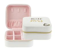 kate spade new york Petite boîte à bijoux de voyage, boîte à bijoux de mariage blanche pour organiser bagues, colliers, boucles d'oreilles, Miss to Mrs
