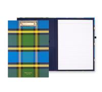 Kate Spade New York Grand plaid Duo porte-bloc avec clip discret, bloc-notes ligné, boucle pour stylo et poche