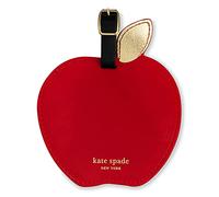 Kate Spade New York Round Red Vegan Leather Luggage Tag for Women, Durable Suitcase ID Tag, Apple