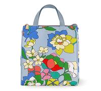 Kate Spade New York Sac à déjeuner isotherme doux et portable, petit sac isotherme avec doublure isolante argentée et poche de rangement, lit de fleurs