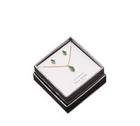 Kate Spade New York Signature Solitaire Boxed Studs and Pendant Set, émeraude