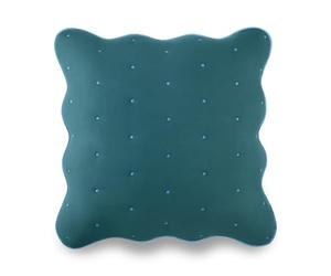 Kate Spade New York Taie d'oreiller décorative à Bords festonnés, 66 x 66 cm, 100% Coton, Lavable en Machine, épicéa Bleu