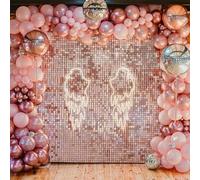 Kate Square Sequin Shimmer Wall Backdrop Panneau de décorations pour bébé Nouveau-né,Anniversaire,Mariage,Anniversaire,fiançailles et enterrements de Vie de Jeune Fille (24PCS Rose)