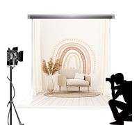 Kate Toile de Fond 8x8ft Bohême Arc-en-Canapé Photo Décors Fête Nouveau-Né Arrière-Plans Décor Microfibre Portrait Fond pour Studio de Photographie (2.5x2.5m)