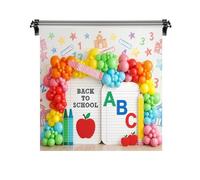 Kate Toile de fond de 2,5 x 2,5 m pour la rentrée des classes, carnet de notes, ballons arc-en-ciel, portrait, séance photo, accessoires de studio vidéo, 2,5 x 2,5 m