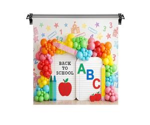 Kate Toile de fond de 2,5 x 2,5 m pour la rentrée des classes, carnet de notes, ballons arc-en-ciel, portrait, séance photo, accessoires de studio vidéo, 2,5 x 2,5 m