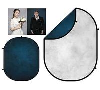Kate Toile de Fond Photo Pop-Up Pliable Fond de Photo Pliable 2 en 1 Gris/Bleu Double Face pour Accessoires de Studio Photo,5x6.5ft/ 1.5x2m