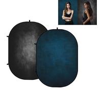 Kate Toile de fond pliable - Noir - 1,5 x 2 m - Classique - Bleu - Portable - Sans plis - Fond pop-up - Pour studio photo - Fond walimex Background - Conférence vidéo