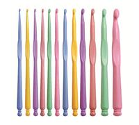 Katech Crochets de Tricot, 12 Pcs Tunisiens Aiguilles à Tricoter Afghan Multicolores Longue Tricot, Crochets Tricot Outils Set Idéal pour Débutants et Professionnels (2-10mm)