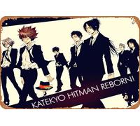 Katekyo Hitman Reborn! Hayato Gokudera Chrome Dokuro Mukuro Rokudo Tsunayoshi Sawada Takeshi Yamamoto Kyoya Hibari Lambo Ryohei Sasagawa Anime Poster Décoration murale rétro en métal 20,3 x 30,5 cm