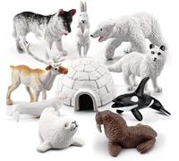 KATELUO Animaux Polaires, 10pcsAnimaux Polaire Figurine, Figurines Animaux Marins, Animaux Arctique, Convient pour la Décoration de la Maison, la Décoration de Noël, la Décoration de Gâteaux