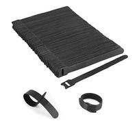KATELUO Attache Cable, Noir Réglable Réutilisable Serre Cable Auto-agrippant (100 Pièces 150 x 12 mm)