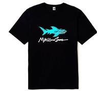Katelyn Maui and Sons Shark Logo Mens Black Color T Shirt Sizes S - 5XL Reprint Black XL
