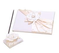 Katemelon Accessoires de mariage, Ivoire Fleur Mariage livre d'or et stylo de