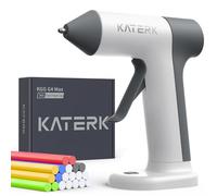 Katerk Pistolet à Colle Chaud Sans Fil, Pistolets à Colle Électriques avec Chauffage 30s, 20 Bâtons de Colle 7x100mm, 2500mAh Batterie, Arrêt Intelligent pour Bricolage, Art DIY et Réparations - Blanc