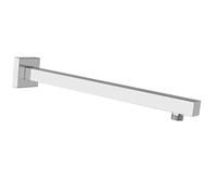 Katezon Bras de Douche Carré Avec Bride, en Acier Inoxydable Massif, 40 cm, Extension de Pommeau de Douche, Montage Mural, Pour Salle de Bain Fixe (Chromé)