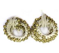 Kathak Ghungroo Paire (14 No. Ghungroo) Grosses cloches attachées avec cordon en coton indien classique danseurs de cheville instrument de musique Bharatnatyam danseurs classiques (25-25)