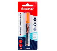 Kathay 86212652. Marqueur craie liquide, effaçable, orange, pointe 5 mm, encre à base d'eau, pointe réversible, parfait pour ardoises, verre, plastiques ou miroirs