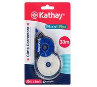 Kathay Maxi Plus 86028999 Ruban correcteur d'écriture 5 mm x 30 m Couleurs aléatoires Vert et Bleu Séchage rapide