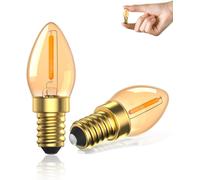 Kathlelxh-0.5w Mini E14 Amber Bulbs, Vintage Small Screw E14 Led Bulbs 2200k Warm White Led Salt Lamp Bulbs, C7 E14 Candle Low Watt Nightlight Bulb (Pack Of 2)[H904]