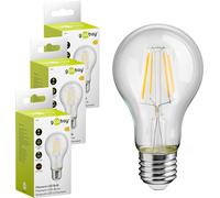Kathlelxh-74098 Led Filament Bulb 4w / Candle Shape / 2700k Warm White Light Bulb / Low Heat Lamp / Non-Dimmable / 4kwh/1000h Crystal Clear / 3 Pieces[H1832]