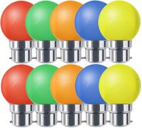 Kathlelxh-B22 Bayonet Light Bulbs - Pack Of 10 Led Bulb 1w, Led Light Bulb Colorful Bulb, Small Christmas Bc Cap Bulbs[H497]