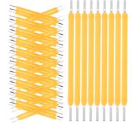 Kathlelxh-Bulb Warm Led Filament 3V Flexible Lamp Parts 38Mm Bulb Filament Cob 2700K 120Ma Chip Led For Repair Led Bulb 100Pcs Yellow[H1501]