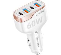 Kathlelxh-Chargeur Allume Cigare Usb C,60w Multi 4 Port 12v 24v Pd Qc Type C Charge Rapide Automobile Pr Voiture Adaptateur Pour Samsung A34 S23/ Note 12/Iphone 14/Google Pixel/Galaxy Tab/Ip[H362]
