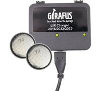 Kathlelxh-Chargeur Piles Bouton Rechargeable Piles Plates Cr2032 Cr2025 Cr2016 Rechargeable - Lir 2032/2016 / 2025 ¿ 2 Batteries Lir2032 3.7V Incluses - Universel Convient Pour Toute Pr Usb[H1320]
