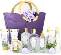 Kathlelxh-Coffret Soin Femme - 10pcs Coffret Bain Pour Femmes, Parfumé À La Lavande Avec Lotion Corporelle, Sel De Bain, Bombes De Bain, Cadeau De Noël Et Danniversaire, Cadeau Fête Des Mè[H346]