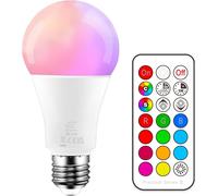 Kathlelxh-Dimmable Led Light Bulb Colour Changing Bulb 10w E27 Rgbw Bulbs 12 Colour Choices ¿ Remote Control Included[H293]
