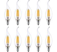 Kathlelxh-E14 4w Led Bulb, C35 Bulb, 40w Bulb, E14 Base, 2700k Warm White, Pack Of 10[H1729]