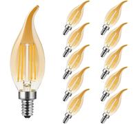 Kathlelxh-E14 Led Bulb, 4w Led Light Bulbs, E14, 2700k Warm White, 4w Equivalent Incandescent Bulb 35w, 350lm, Amber, Small Screw Base, Non-Dimmable, Pack Of 10[H206]