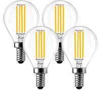 Kathlelxh-E14 Led Bulb, Dimmable G45 Golf Bulbs, 6w, Equivalent Globe Mini Globe Screw Ses E14 60w, Warm White 2700k, Led Filament Bulb For Pendants, Pack Of 4[H445]